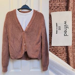 Aritzia - Wilfred pink cardigan